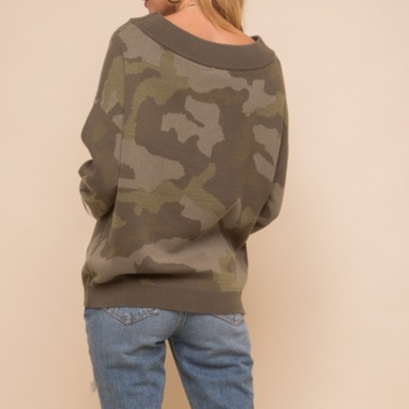 Last 1! NWT CAMOUFLAGE Camo Knit Top - Picture 7 of 13